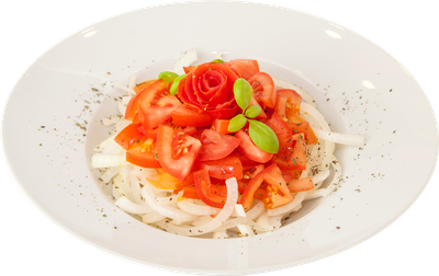 Tomatensalat mit Zwiebeln